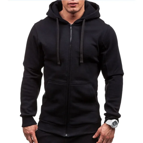 Men’s Zip-Up Hoodie | Casual & Solid Color - Image 7