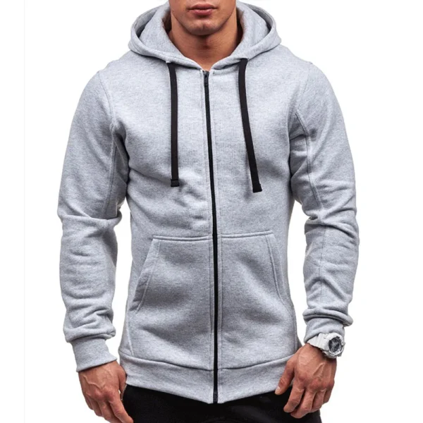 Men’s Zip-Up Hoodie | Casual & Solid Color - Image 10