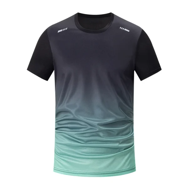 Gradient Quick-Dry Men’s Sports T-Shirt Set | Multi-Size, Short Sleeve, Casual & Active Wear - Image 3