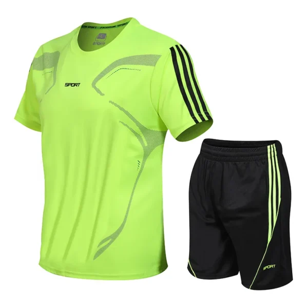 Men’s Casual Running Set | Stylish Polyester Shirt & Shorts for Comfort & Mobility - Image 2