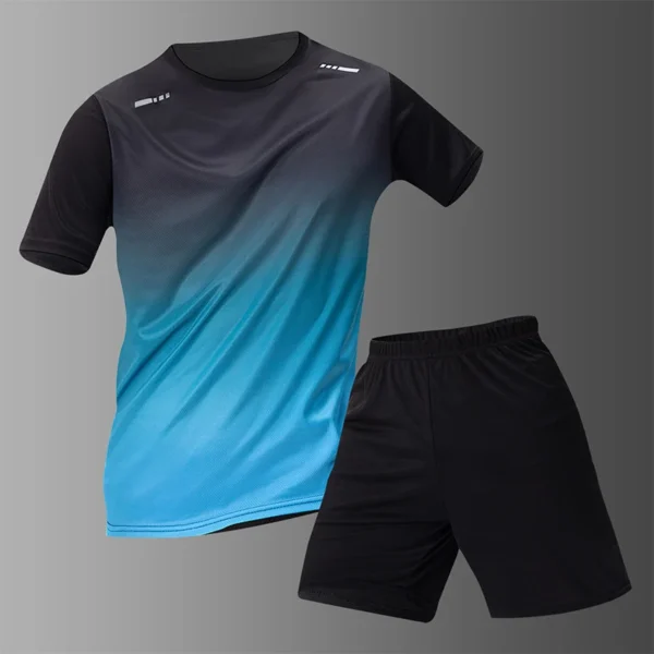 Plus Size Unisex Sportswear Set | Quick-Dry Fitness Shirt & Shorts for Outdoor Training - Image 3