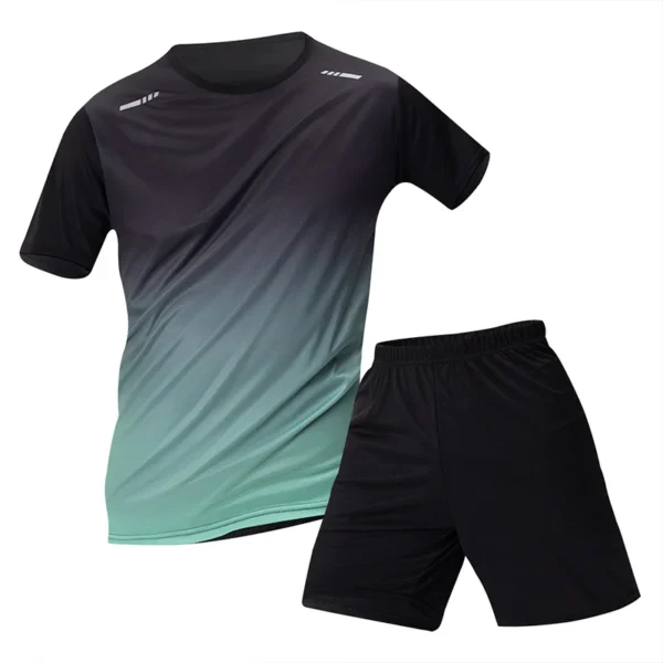 Plus Size Unisex Sportswear Set | Quick-Dry Fitness Shirt & Shorts for Outdoor Training - Image 5