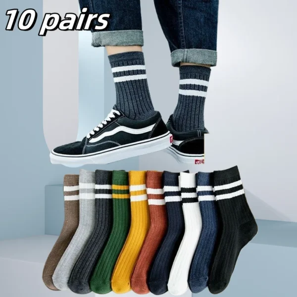 Cotton Crew Socks Set | 10 Pairs, 5 Pairs, or 3 Pairs | 100% Cotton - Image 30