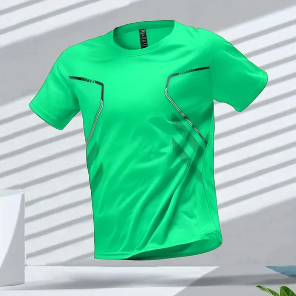 Quick-Dry Men’s Summer T-Shirt | Breathable, Short-Sleeve Sports, Color Block - Image 11