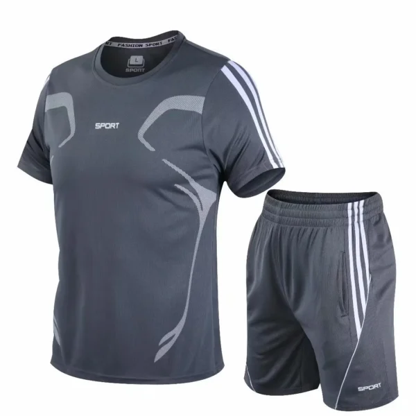 Men’s Casual Running Set | Stylish Polyester Shirt & Shorts for Comfort & Mobility - Image 4