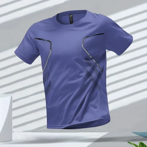 Quick-Dry Men’s Summer T-Shirt | Breathable, Short-Sleeve Sports, Color Block - Image 16