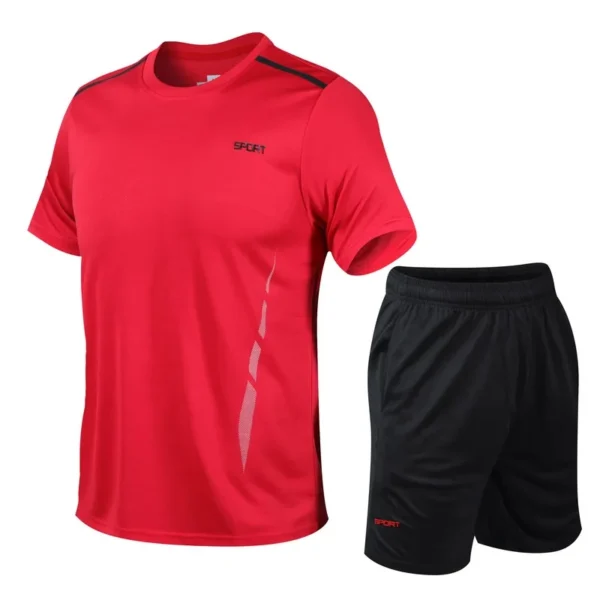 Quick-Dry Running Set | Breathable Fitness Shirt & Shorts for Men - Image 11