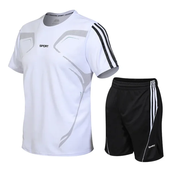 Men’s Casual Running Set | Stylish Polyester Shirt & Shorts for Comfort & Mobility - Image 3