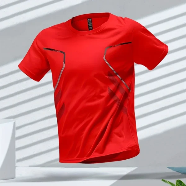 Quick-Dry Men’s Summer T-Shirt | Breathable, Short-Sleeve Sports, Color Block