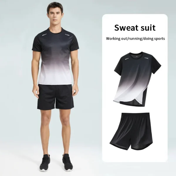 Plus Size Unisex Sportswear Set | Quick-Dry Fitness Shirt & Shorts for Outdoor Training - Image 10