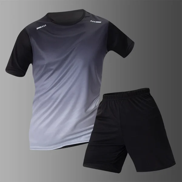 Plus Size Unisex Sportswear Set | Quick-Dry Fitness Shirt & Shorts for Outdoor Training