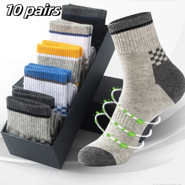 Cotton Crew Socks Set | 10 Pairs, 5 Pairs, or 3 Pairs | 100% Cotton - Image 35