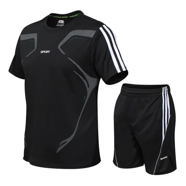 Men’s Casual Running Set | Stylish Polyester Shirt & Shorts for Comfort & Mobility