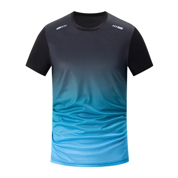 Gradient Quick-Dry Men’s Sports T-Shirt Set | Multi-Size, Short Sleeve, Casual & Active Wear - Image 4